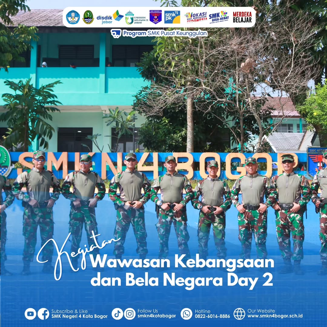 Penutupan Wawasan Kebangsaan dan Bela Negara Siswa Baru SMKN 4 Bogor