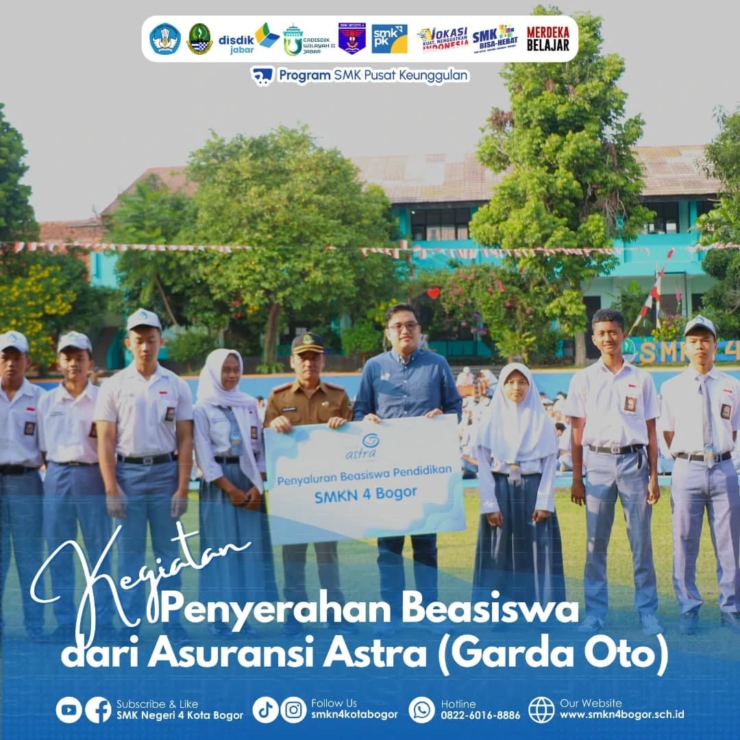SMK Negeri 4 Bogor Terima Beasiswa dari Asuransi Astra