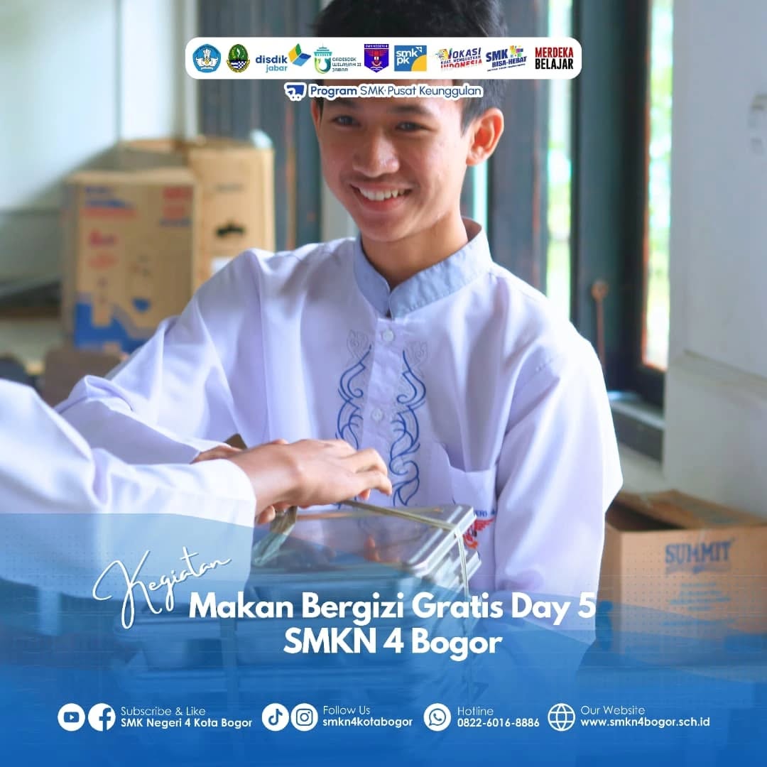 Makan Bergizi Gratis Hari ke-5 di SMKN 4 Bogor