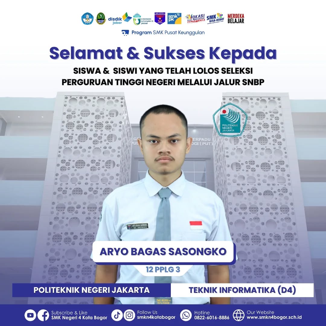 Siswa SMKN 4 Bogor Lolos SNBP ke Poltek Jakarta