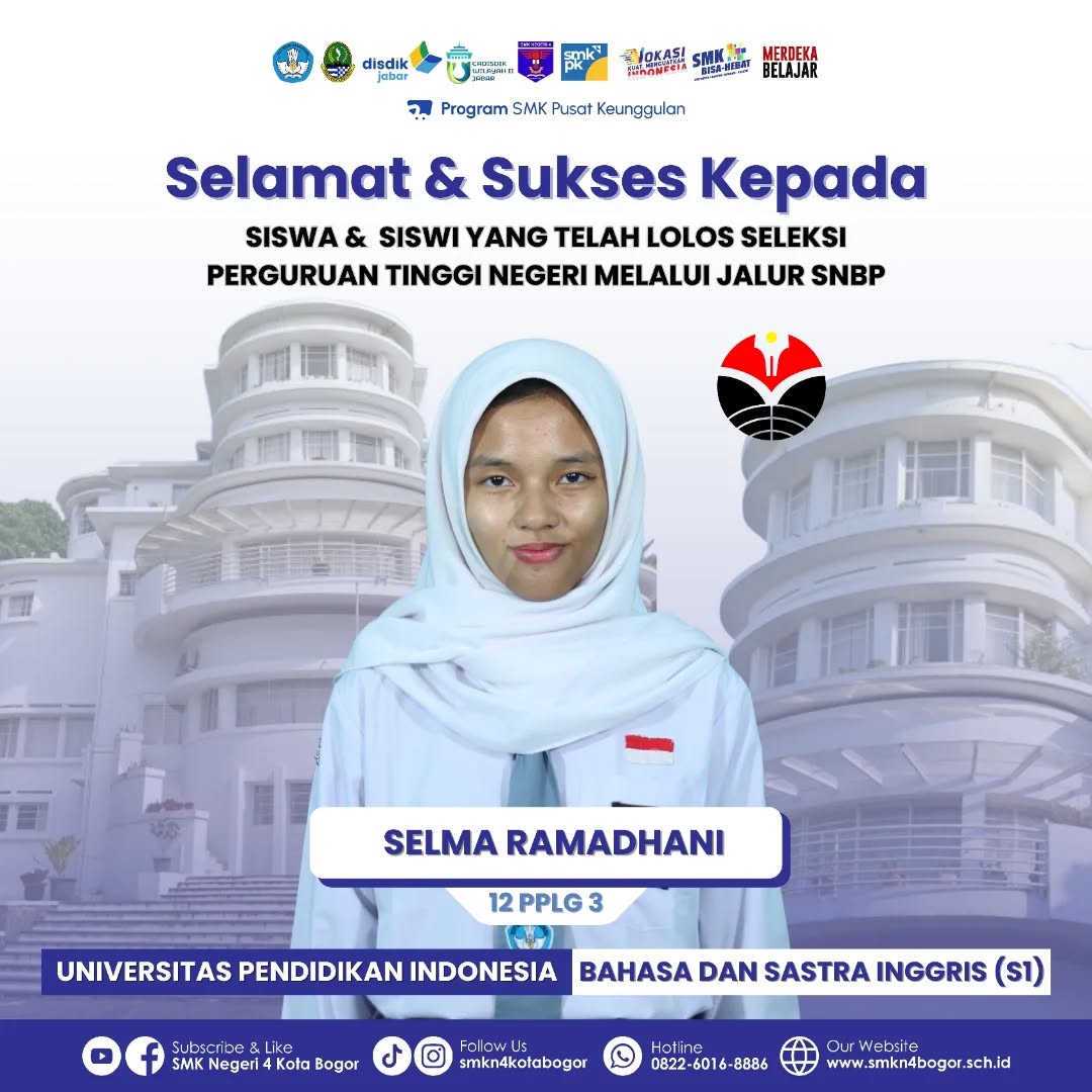 Siswa SMKN 4 Bogor Lolos SNBP ke UPI