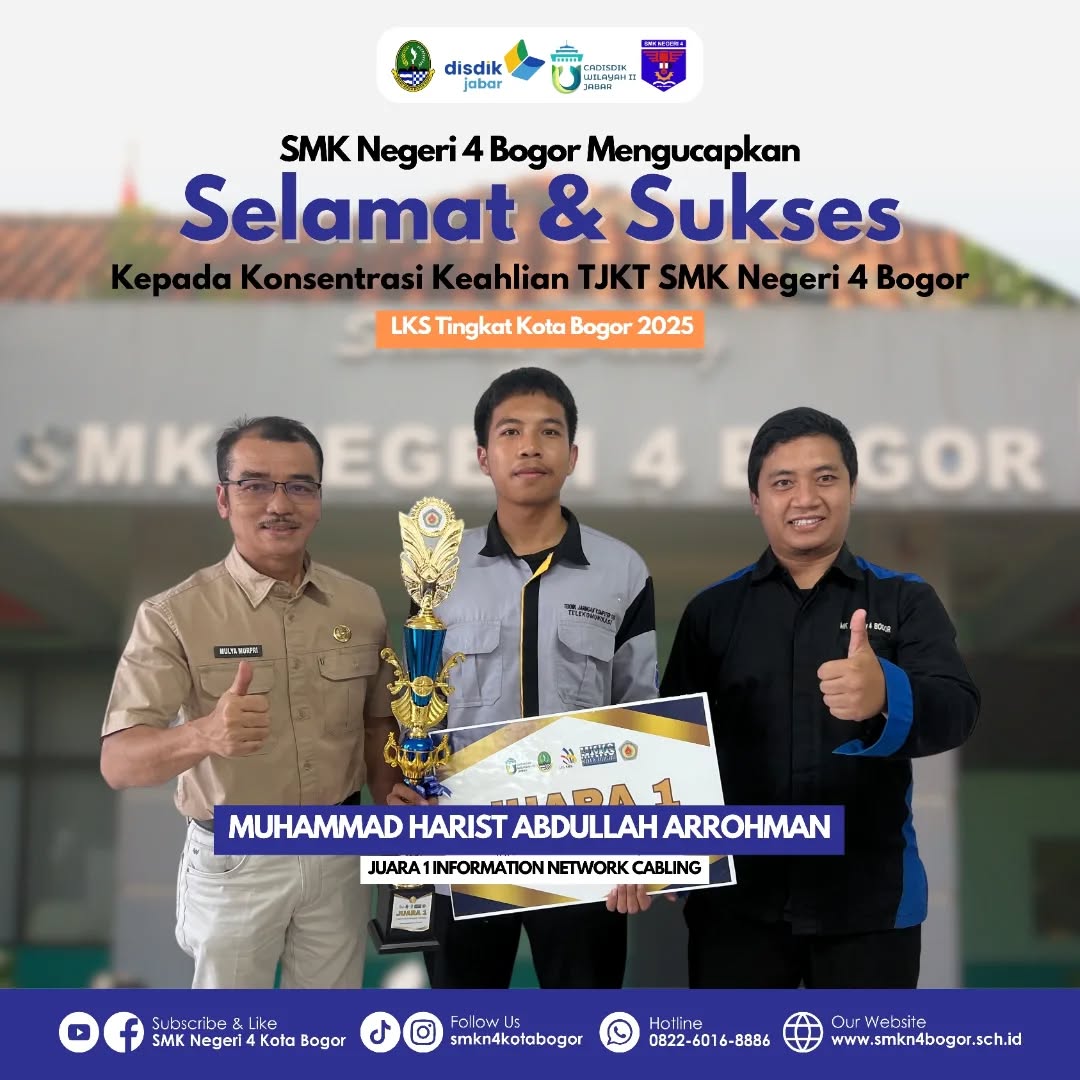 Siswa SMKN 4 Bogor Raih Juara 1 LKS Information Network Cabling
