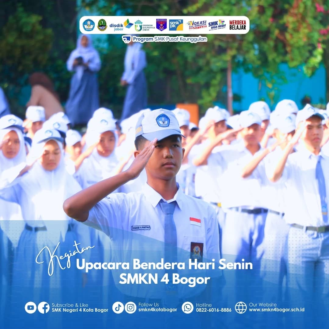 Upacara Bendera Rutin di SMKN 4 Bogor