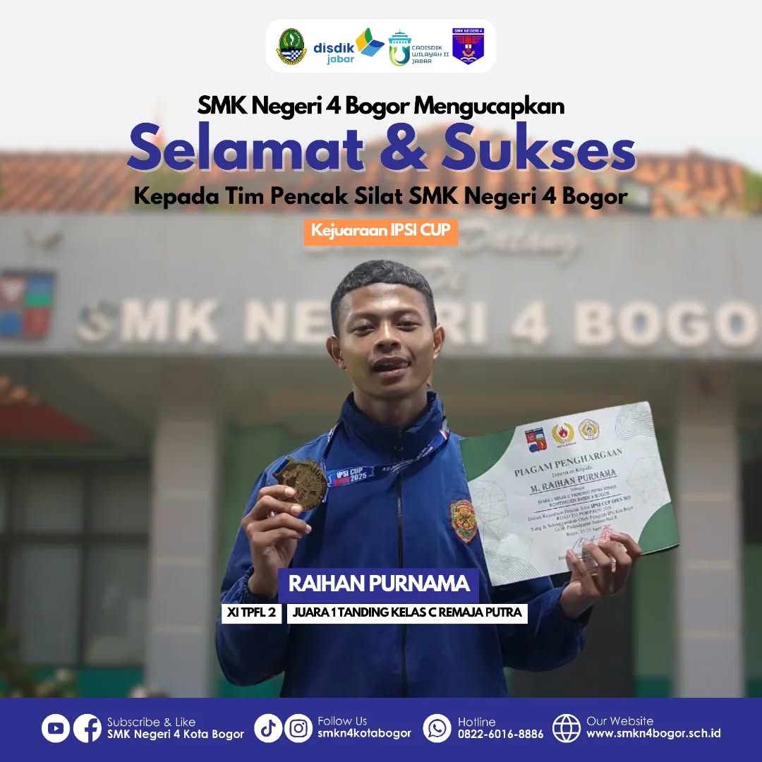 Siswa SMKN 4 Bogor Raih Juara 1 Pencak Silat IPSI CUP