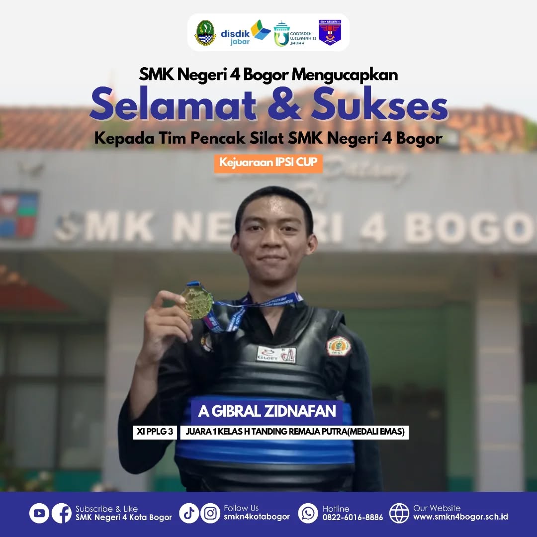 Siswa SMKN 4 Bogor Raih Juara 1 Pencak Silat IPSI CUP