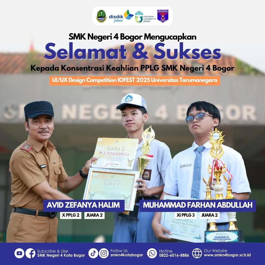 Siswa SMKN 4 Bogor Juara 2 UI/UX Design Competition Tarumanegara