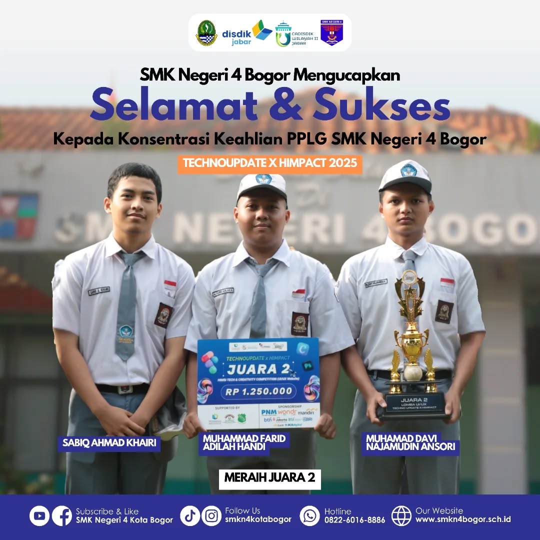 Siswa PPLG SMKN 4 Bogor Juara 2 TECHNOUPDATE X HIMPACT